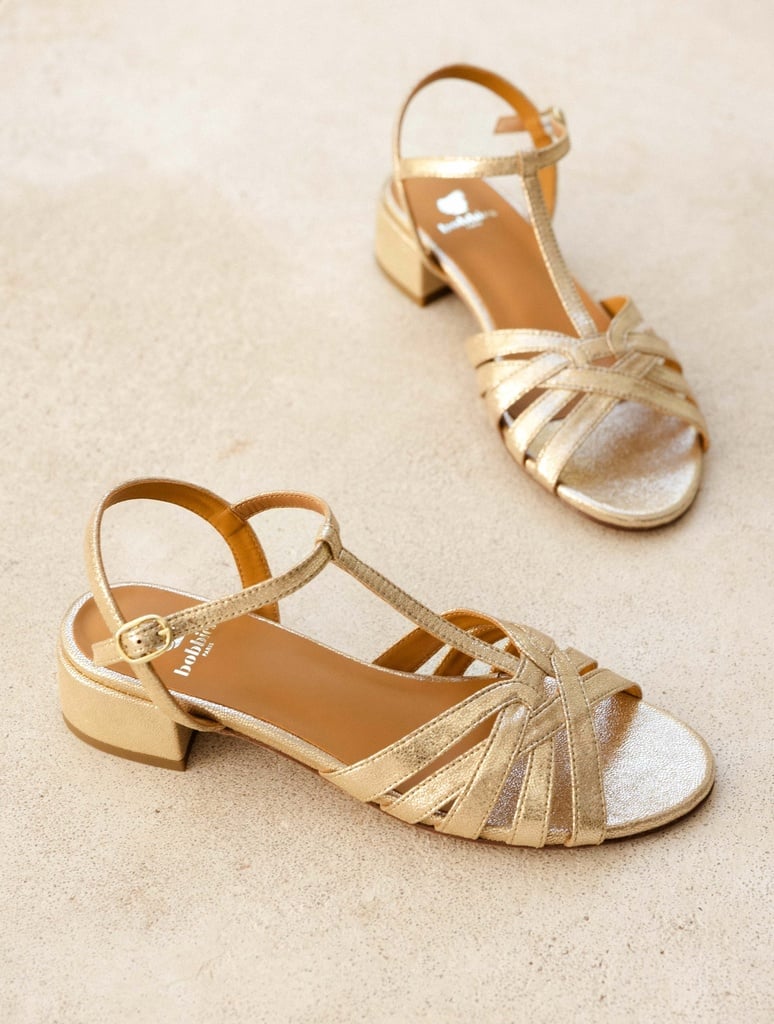 Flache Sandalen : Capri - Iridescent Champagne