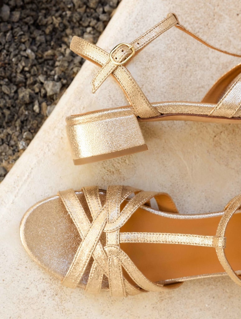 Flache Sandalen : Capri - Iridescent Champagne