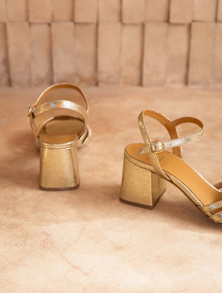 Sandales à Talons : Dalya - Champagne Gold