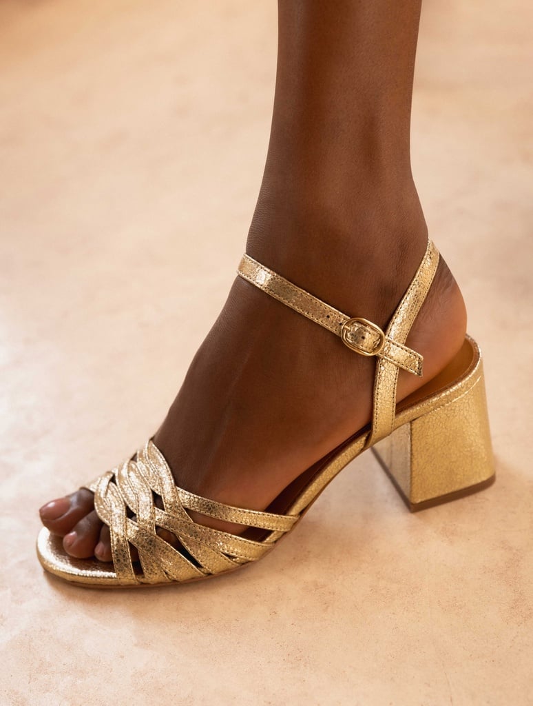 Sandales à Talons : Dalya - Champagne Gold