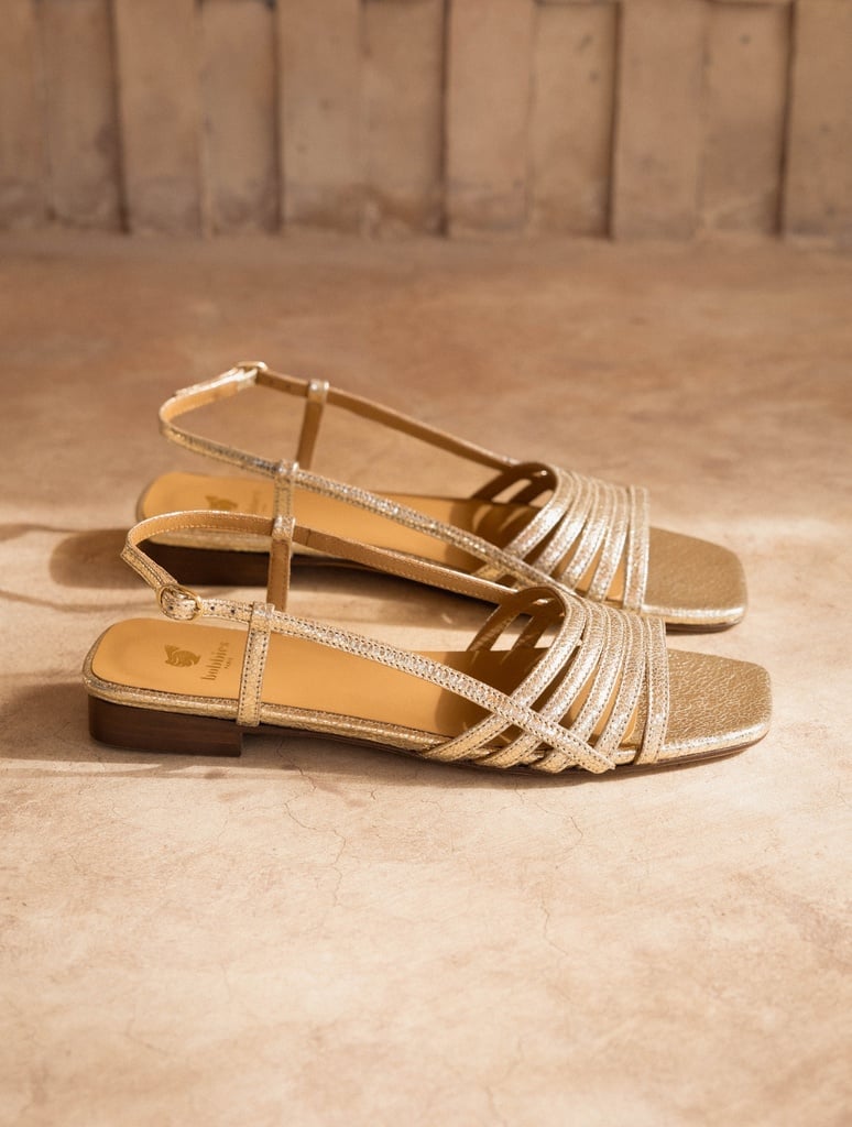 Sandales Plates : Diana - Champagne Gold