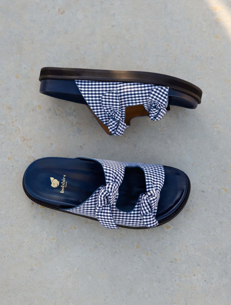 Sandales Plates : Égée - Navy Gingham