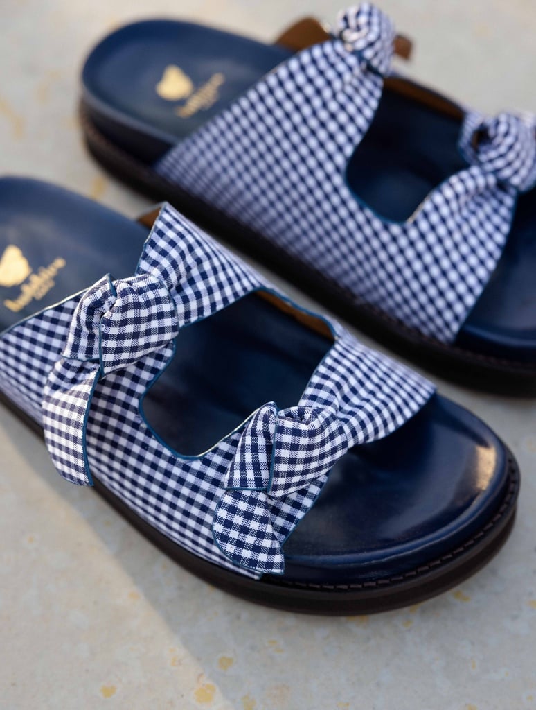 Flat Sandals : Égée - Navy Gingham