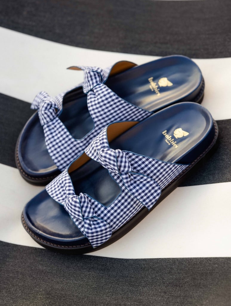 Flat Sandals : Égée - Navy Gingham
