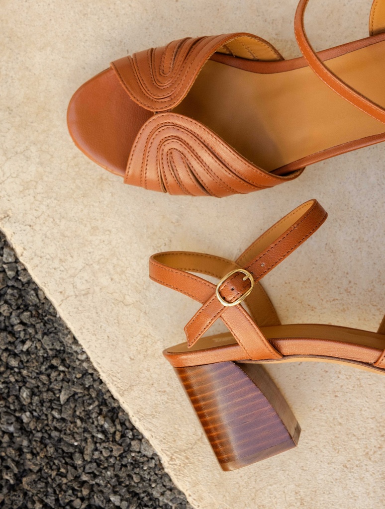 Sandalen mit Absatz : Eileen - Camel