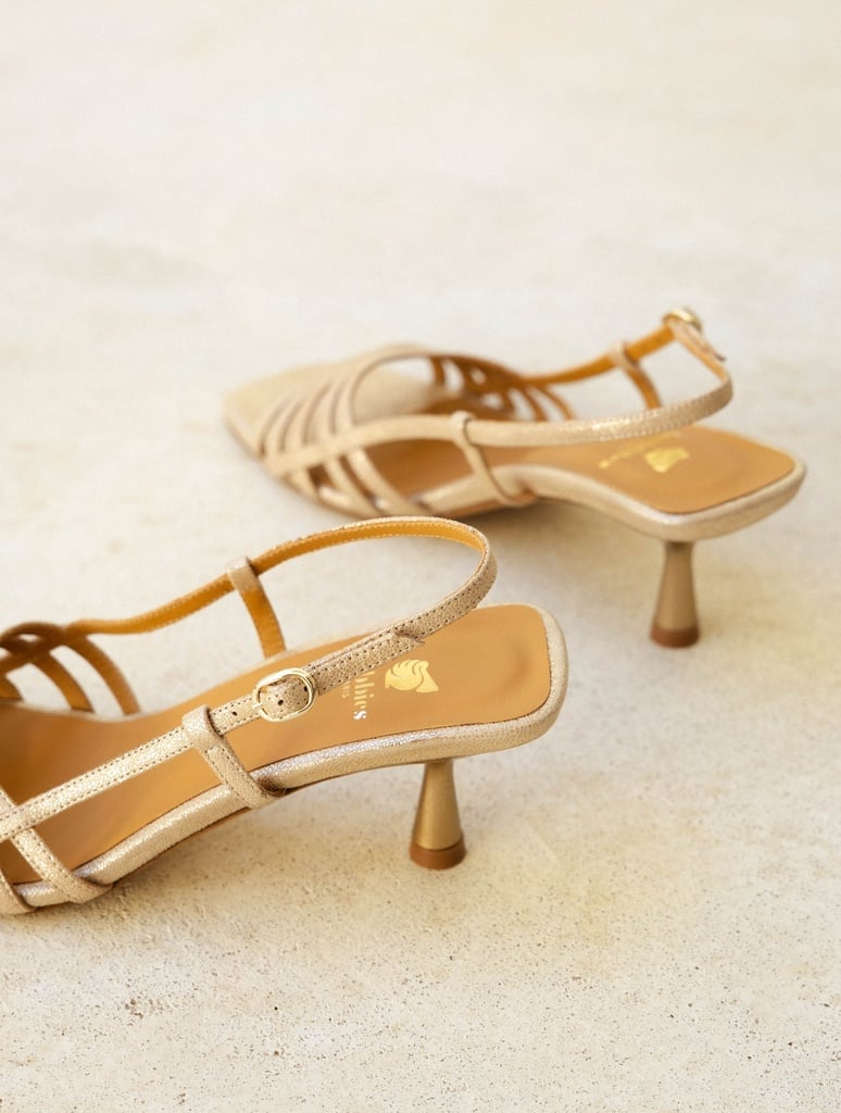 Heeled Sandals : Ève - Iridescent Champagne