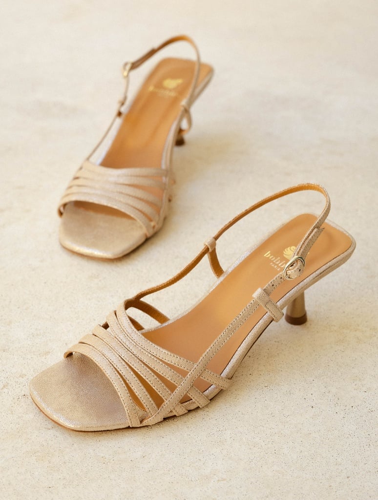 Heeled Sandals : Ève - Iridescent Champagne