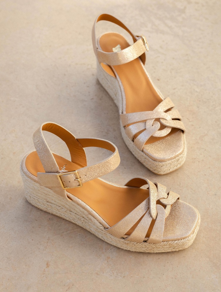 Alpargatas con cuña : Hisa - Iridescent Champagne