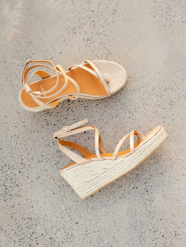 Espadrilles Compensées : Irène - Iridescent Champagne