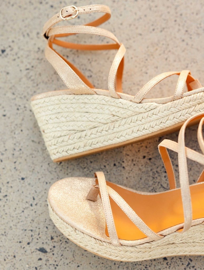 Espadrilles Compensées : Irène - Iridescent Champagne