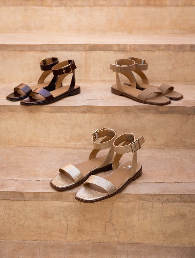 Flat Sandals : Nalini - Iridescent Champagne