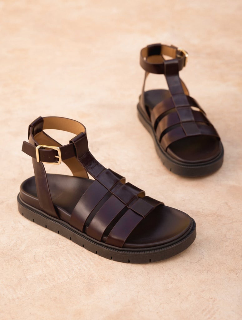 Flache Sandalen : Nellie - Irish Coffee
