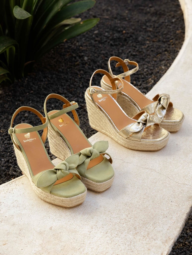 Espadrilles Compensées : Pilar - Champagne Gold