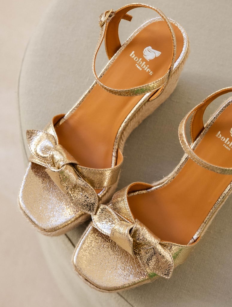 Espadrilles Compensées : Pilar - Champagne Gold