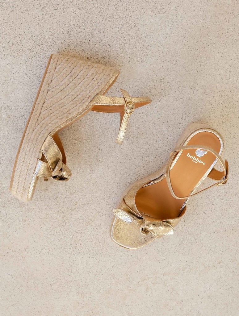 Espadrilles Compensées : Pilar - Champagne Gold