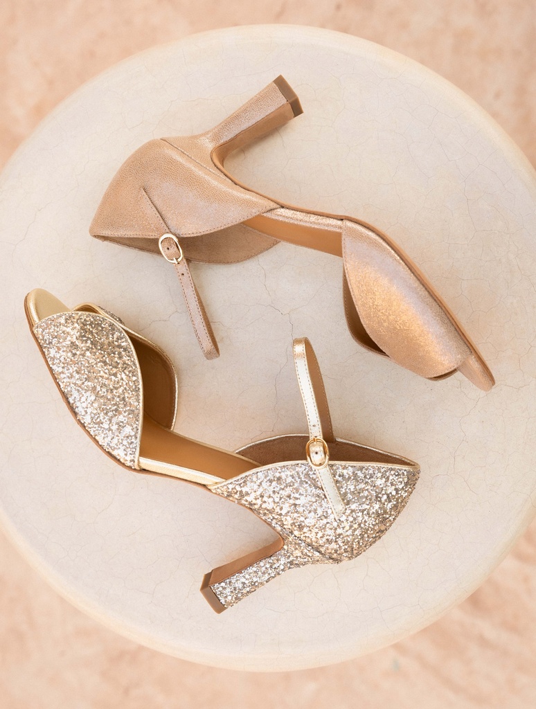 Sandalias de Tacón : Romie - Golden Rain