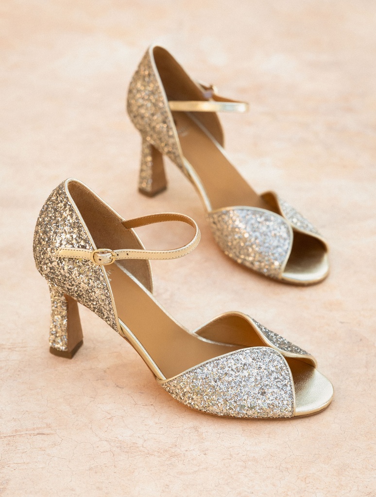 Sandalias de Tacón : Romie - Golden Rain