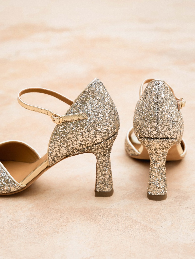 Sandalias de Tacón : Romie - Golden Rain