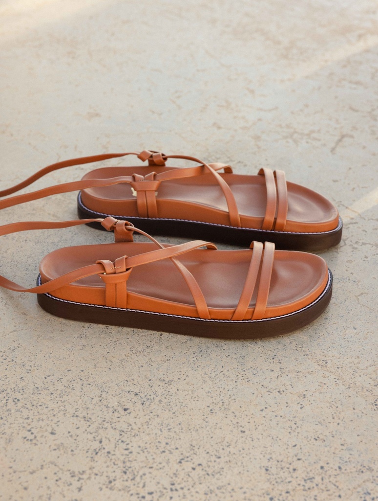 Flache Sandalen : Salina - Camel