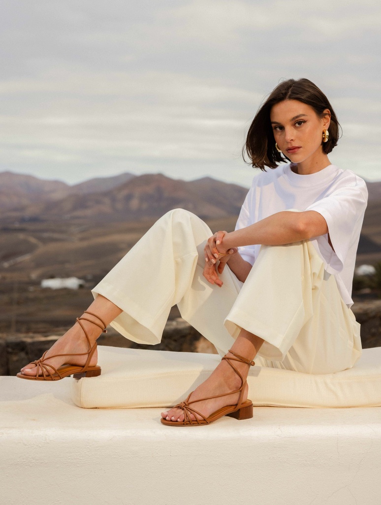 Sandales Plates : Tara - Camel