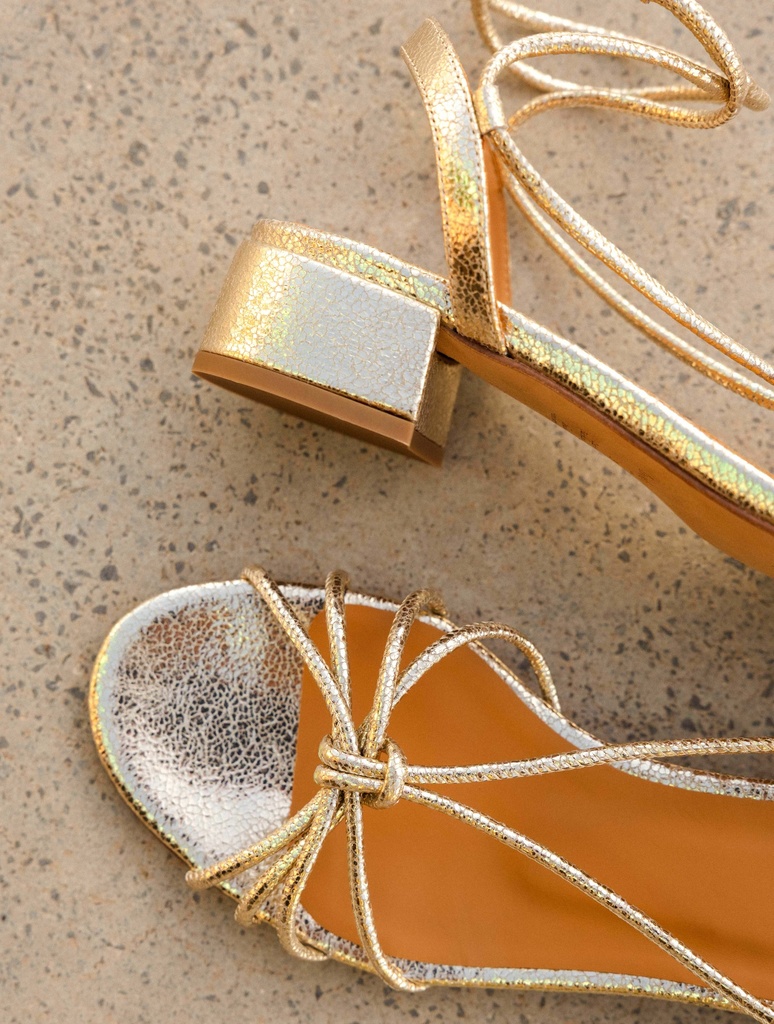 Flat Sandals : Tara - Champagne Gold