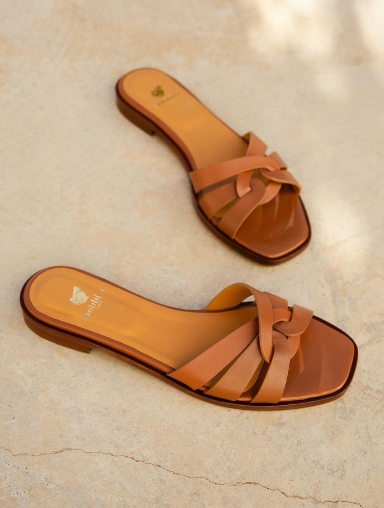 Flache Sandalen : Thaïs - Camel