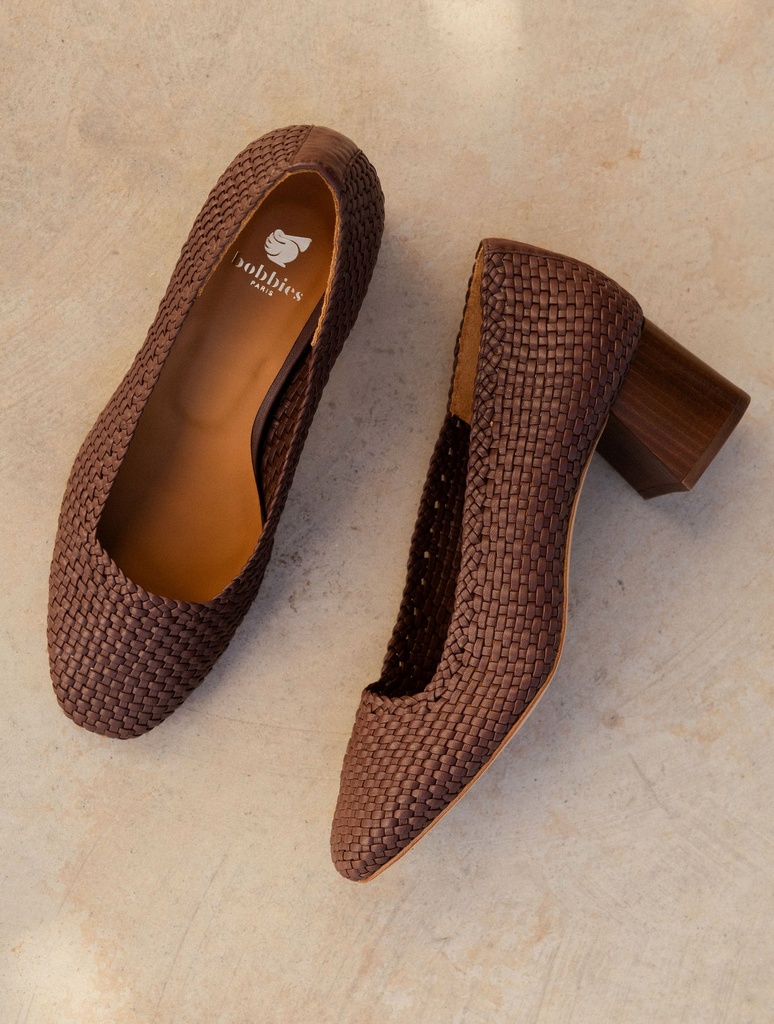Tesa Pumpy Mid Heel- Chocolate