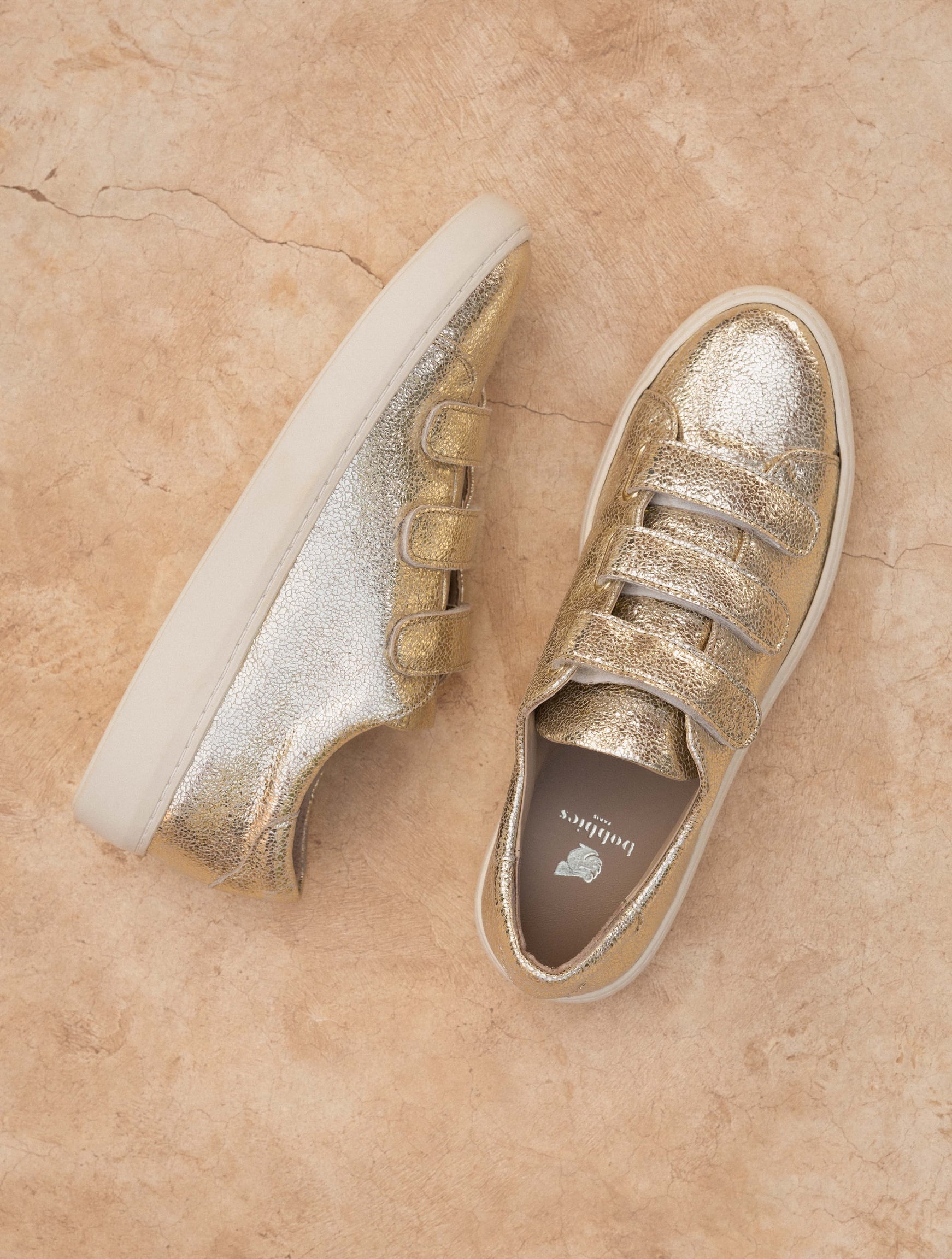 Cream Velour Footie- Gold Wings main image 1