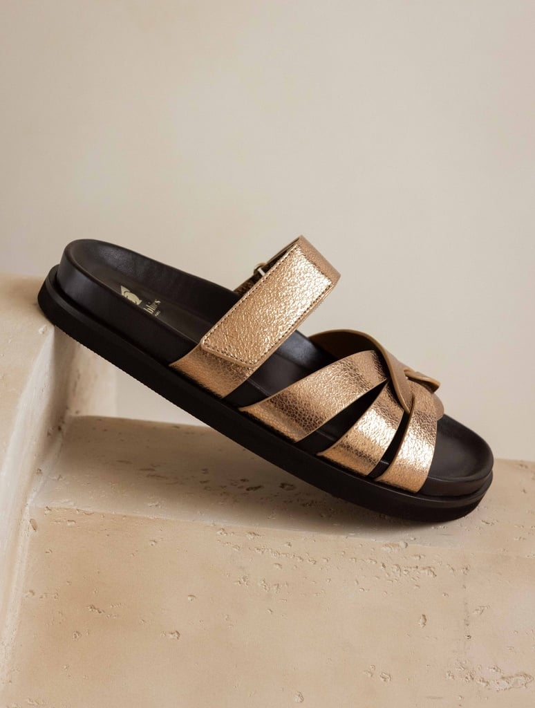 Flat Sandals : Atlas - Sepia Gold