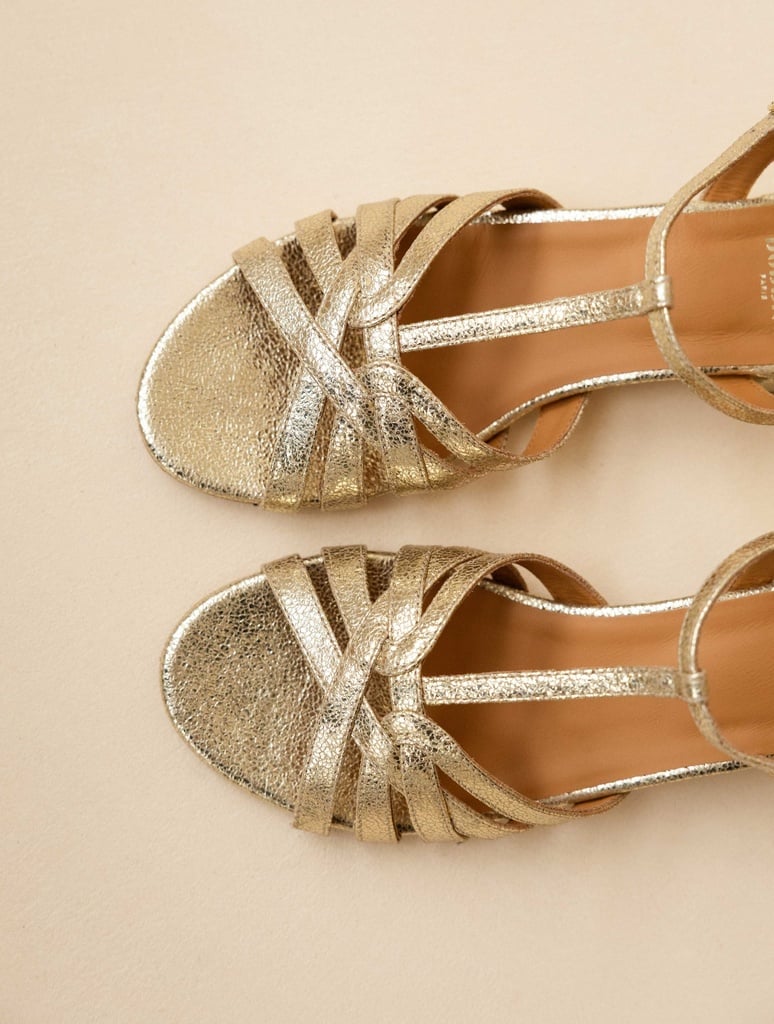 Heeled Sandals : Capri - Champagne Gold