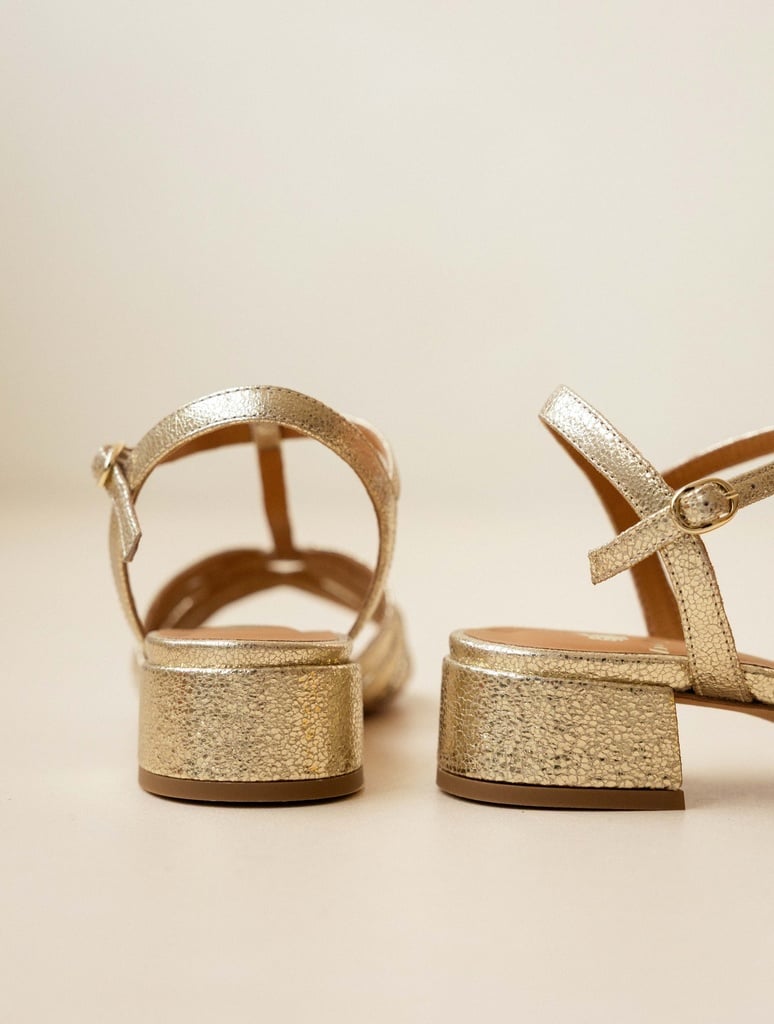 Heeled Sandals : Capri - Champagne Gold