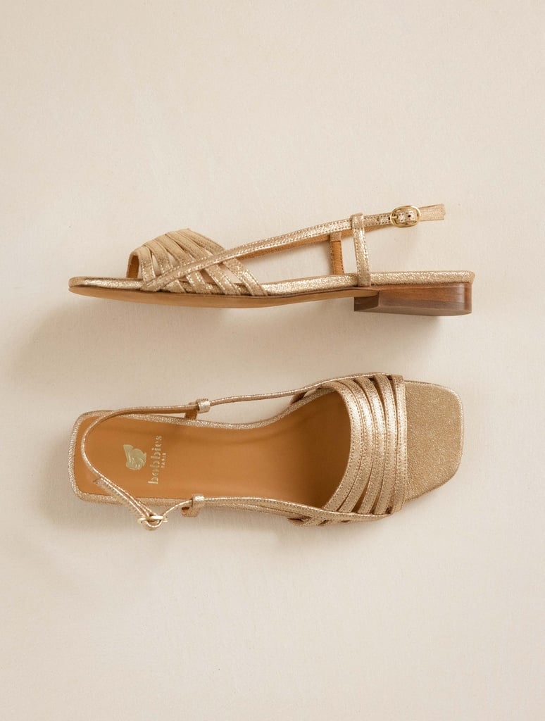 Flat Sandals : Diana - Iridescent Champagne