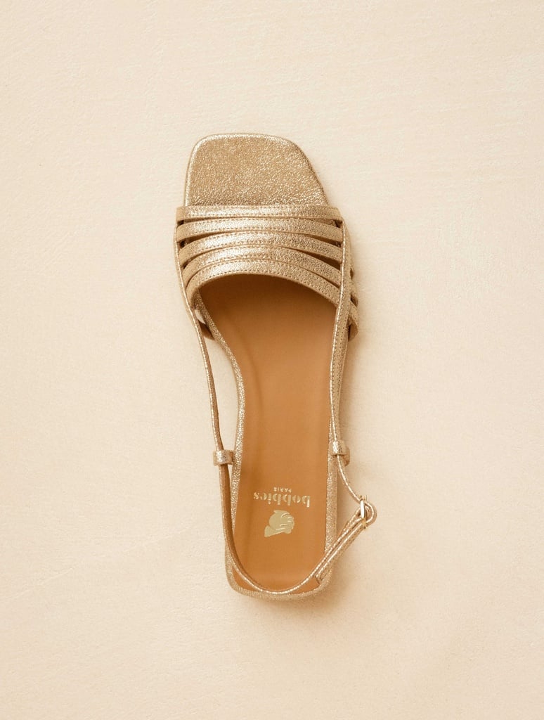Flat Sandals : Diana - Iridescent Champagne