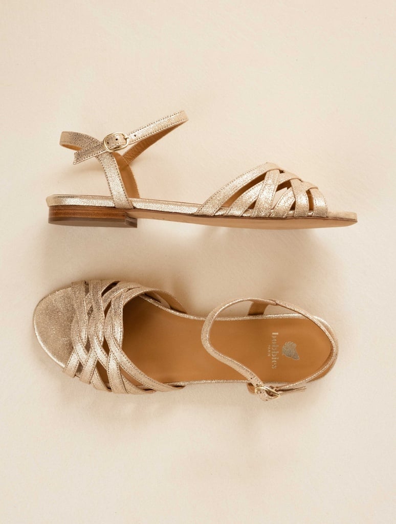 Flat Sandals : Ellis - Iridescent Champagne