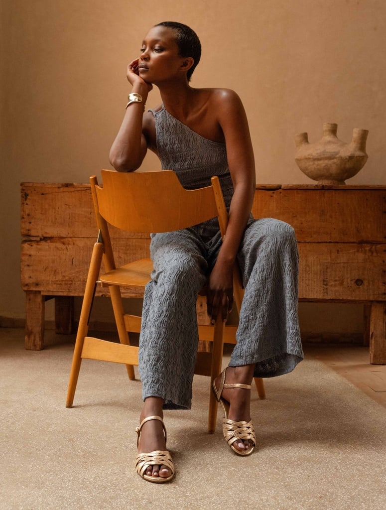 Flat Sandals : Ellis - Iridescent Champagne