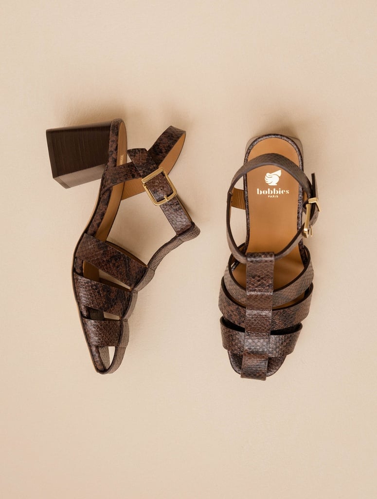 Sandalias de Tacón : Ezra - Cobra Brown