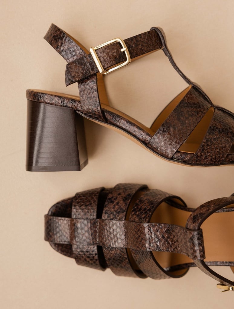 Sandalias de Tacón : Ezra - Cobra Brown