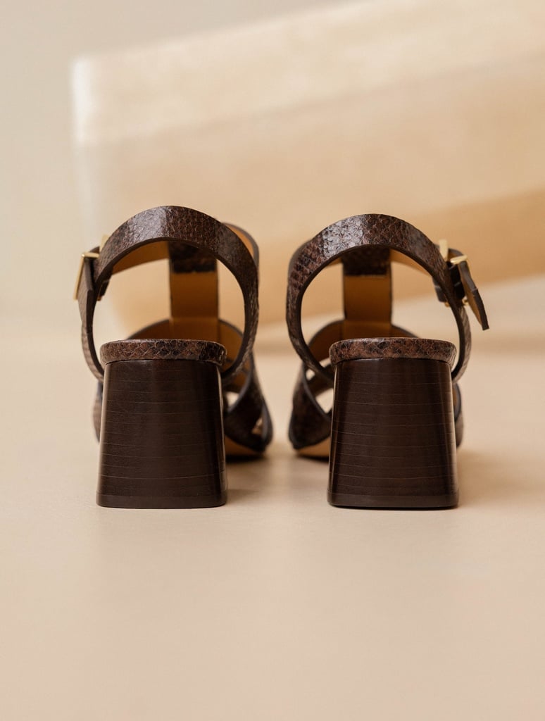 Sandalias de Tacón : Ezra - Cobra Brown