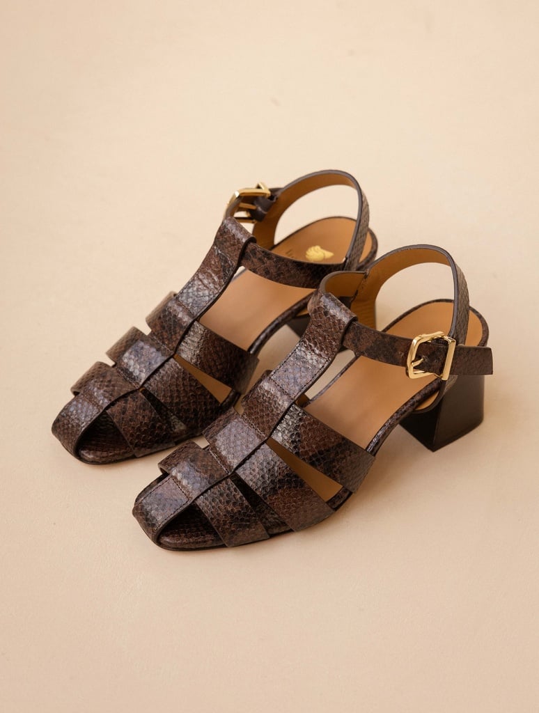 Sandalias de Tacón : Ezra - Cobra Brown