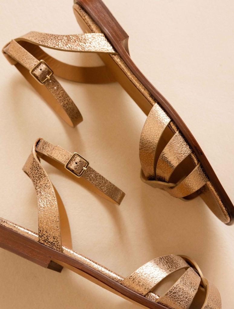 Sandalias Planas : Hanaé - Sepia Gold