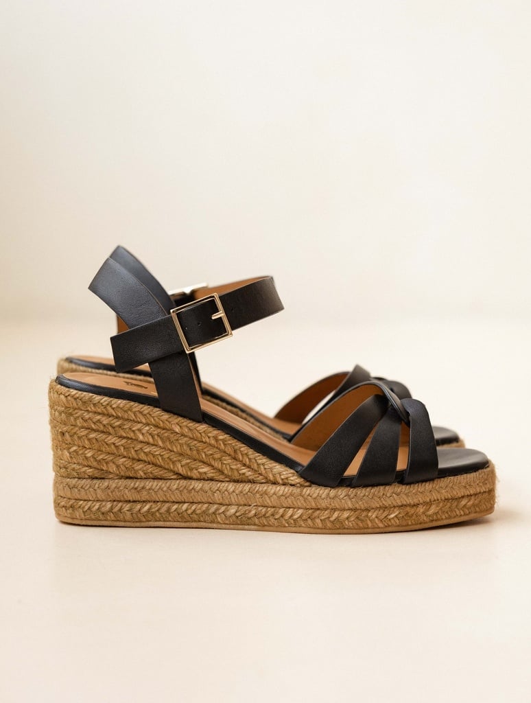 Espadrille Wedges : Hisa - Passion Black