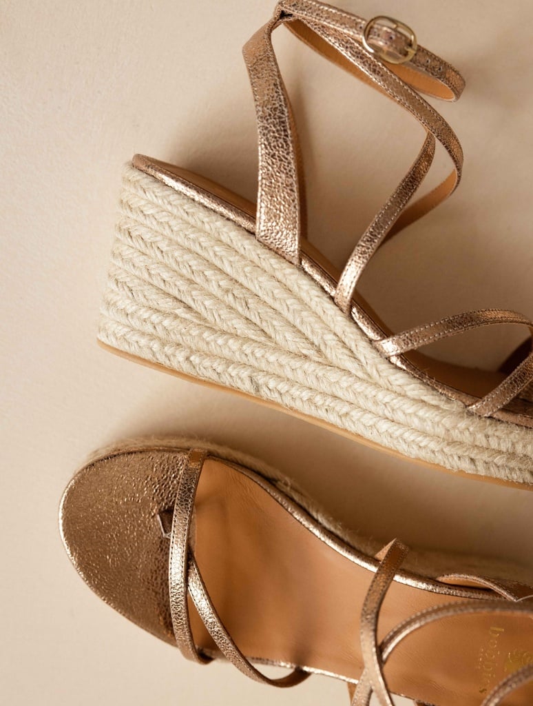 Espadrille Wedges : Irène - Sepia Gold