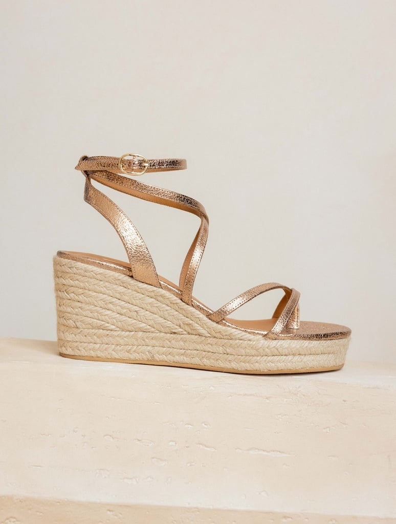 Espadrille Wedges : Irène - Sepia Gold