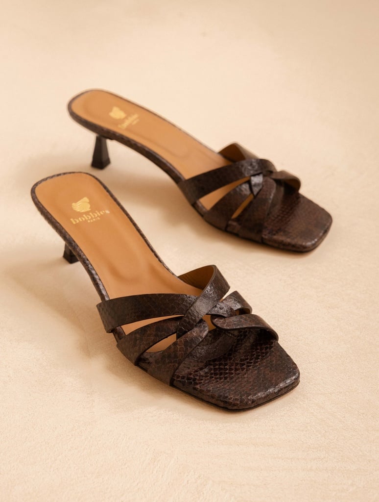 Heeled Sandals : Isalie - Cobra Brown