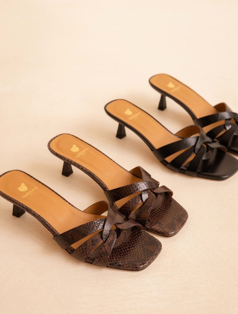 Heeled Sandals : Isalie - Cobra Brown