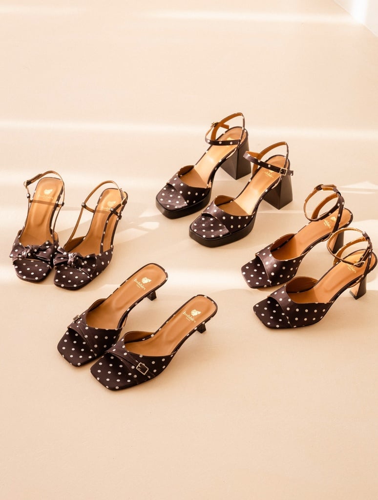 Heeled Sandals : June - Mocha Dots