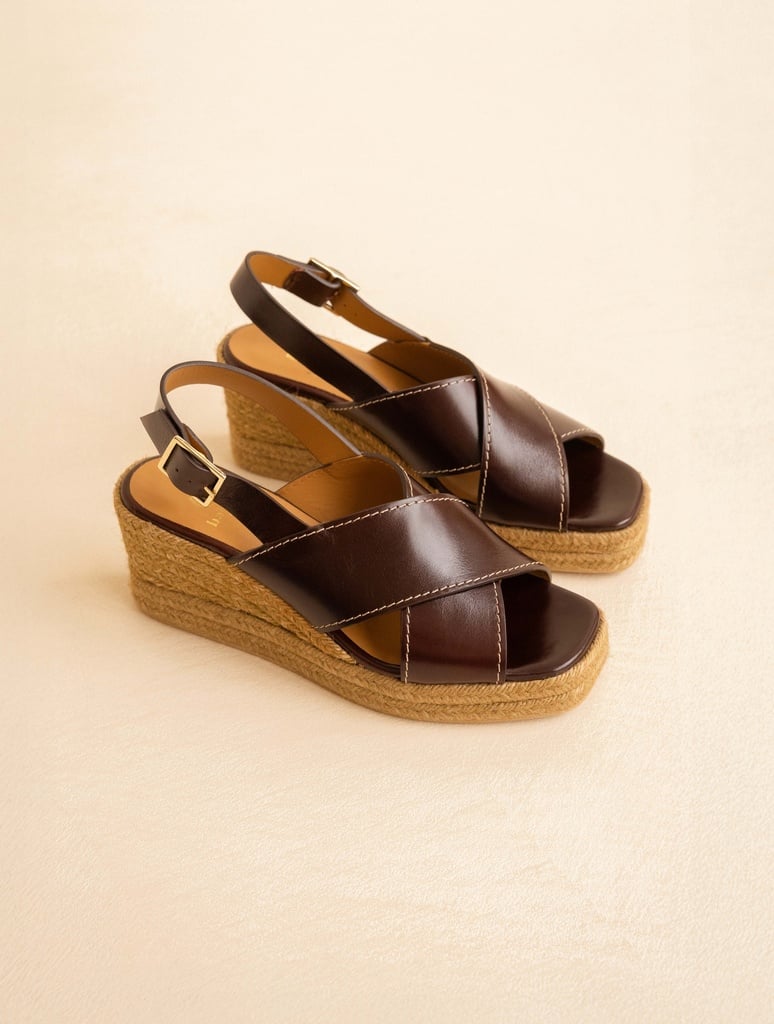 Espadrilles mit Keilabsatz : Lucy - Irish Coffee