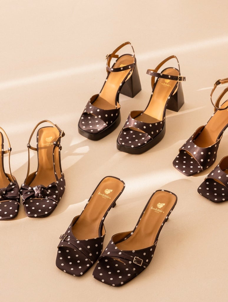 Heeled Sandals : Suki - Mocha Dots