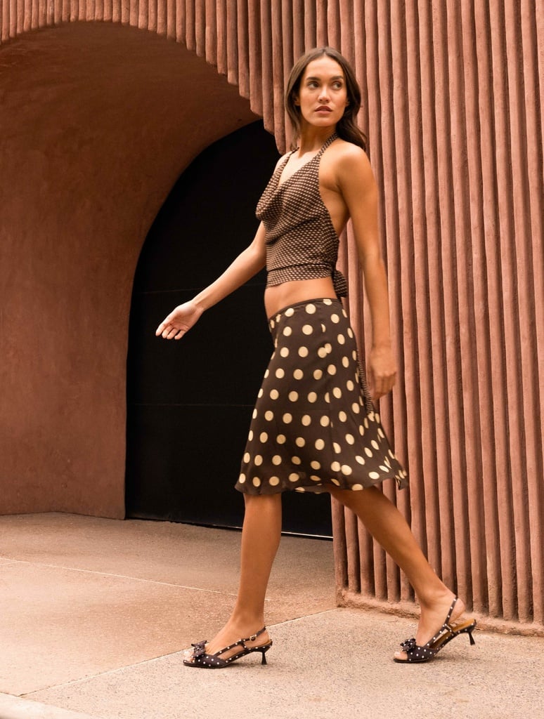 Heeled Sandals : Suki - Mocha Dots