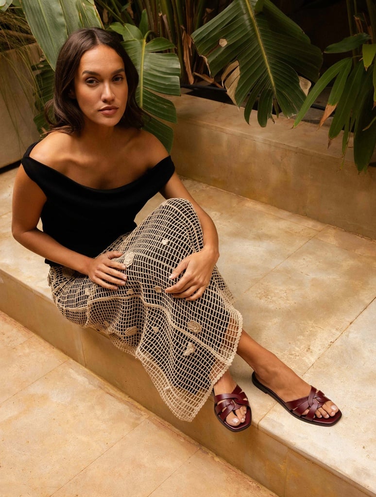 Flat Sandals : Thaïs - Garnet